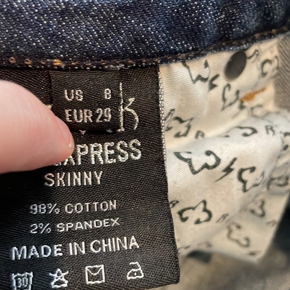 Rerock for Express Jeans Size 8 Distressed/Paint Stretch Skinny - Picture 14 of 14